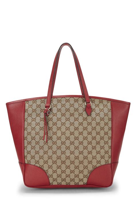 Red Original GG Canvas Bree Top Handle Tote Small